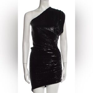 IRO Black One Shoulder Sequin Dress XS